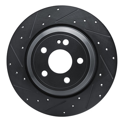 R1 20-25 Mercedes-Benz GLE350 Rear Left Drilled & Slotted Black Brake Rotor