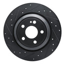 R1 20-25 Mercedes-Benz GLE350 Rear Left Drilled & Slotted Black Brake Rotor