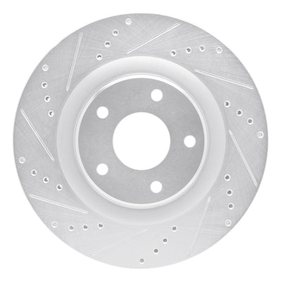 R1 05-13 Cadillac XLR Front Left Drilled & Slotted Silver Brake Rotor