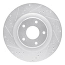 R1 05-13 Cadillac XLR Front & Rear Drilled & Slotted Silver Brake Rotor Set