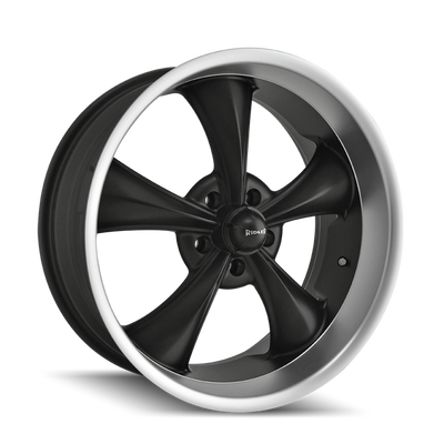 Ridler 695 17x7 / 5x120.65 BP / 0mm Offset / 83.82mm Hub Matte Black Machined Wheel