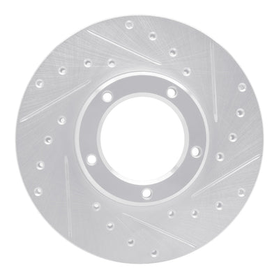 R1 85-92 Toyota Pickup Front Right Drilled & Slotted Silver Brake Rotor