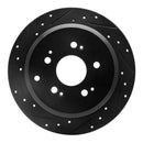 R1 05-10 Honda Odyssey Rear Left Drilled & Slotted Black Brake Rotor