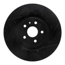 R1 2009-2015 Cadillac CTS Front Right Drilled & Slotted Black Brake Rotor