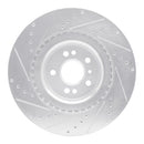 R1 13-19 Mercedes-Benz GL350 Front Right Drilled & Slotted Silver Brake Rotor