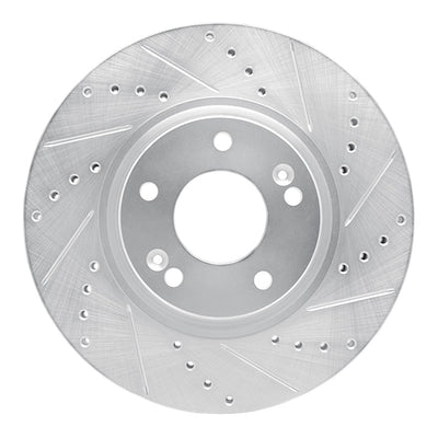 R1 04-11 Hyundai AZERA Front Right Drilled & Slotted Silver Brake Rotor