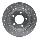 R1 93-04 Chrysler 300M Rear Left Drilled & Slotted Silver Brake Rotor
