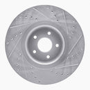 R1 14-19 Ford Focus Front Left Drilled & Slotted Silver Brake Rotor