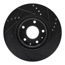 R1 19-25 Mazda CX-30 Front Left Drilled & Slotted Black Brake Rotor