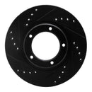 R1 95-04 Toyota Tacoma Front Left Drilled & Slotted Black Brake Rotor