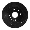 R1 94-02 Ford ASPIRE Front Left Drilled & Slotted Black Brake Rotor