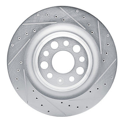 R1 21-25 Tesla Model S Rear Right Drilled & Slotted Silver Brake Rotor