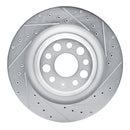 R1 21-25 Tesla Model S Rear Right Drilled & Slotted Silver Brake Rotor