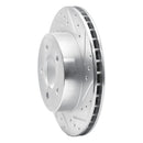 R1 82-90 Ford Mustang Rear Right Drilled & Slotted Silver Brake Rotor