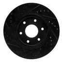 R1 05-21 Nissan Frontier Front Right Drilled & Slotted Black Brake Rotor