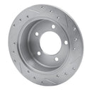 R1 07-17 Chrysler 200 Rear Left Drilled & Slotted Silver Brake Rotor