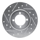 R1 74-87 Dodge COLT Front Left Drilled & Slotted Silver Brake Rotor