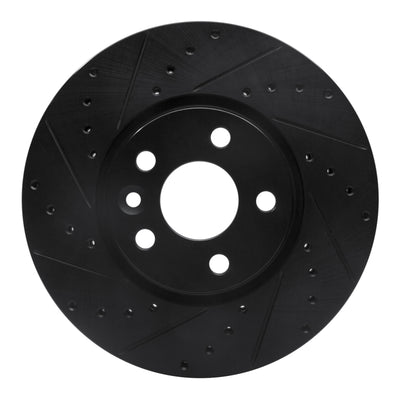R1 07-18 Land Rover Range Rover Evoque Front Left Drilled & Slotted Black Brake Rotor