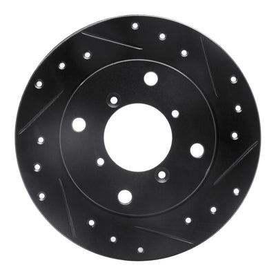 R1 89-94 Suzuki Swift Rear Right Drilled & Slotted Black Brake Rotor