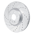 R1 18-25 Audi S5 Front Left Drilled & Slotted Silver Brake Rotor
