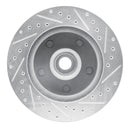 R1 85-97 Dodge B200 / B200 Van / B250 Front Left Drilled & Slotted Silver Brake Rotor