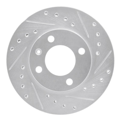 R1 80-08 Audi 4000 Front Right Drilled & Slotted Silver Brake Rotor