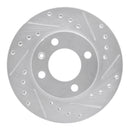 R1 80-08 Audi 4000 Front Right Drilled & Slotted Silver Brake Rotor