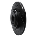 R1 09-19 BMW 750LI Rear Left Drilled & Slotted Black Brake Rotor
