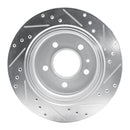 R1 88-94 BMW 740I Rear Left Drilled & Slotted Silver Brake Rotor