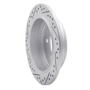 R1 93-98 Jeep Grand Cherokee Rear Right Drilled & Slotted Geo-Carbon Rotor