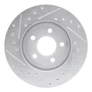 R1 95-00 Chrysler CIRRUS Front Right Drilled & Slotted Silver Brake Rotor