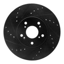 R1 99-08 Acura TL Front & Rear Drilled & Slotted Black Brake Rotor Set