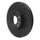 R1 00-06 BMW X5 Front Left Drilled & Slotted Black Brake Rotor