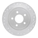 R1 03-05 Ford Explorer Sport Rear Right Drilled & Slotted Silver Brake Rotor