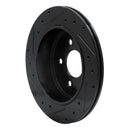 R1 03-11 Ford Crown Victoria Rear Drilled & Slotted Black Brake Rotor Set