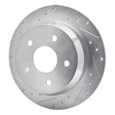 R1 99-04 Jeep Grand Cherokee Rear Left Drilled & Slotted Silver Brake Rotor
