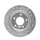 R1 95-99 BMW 318TI Rear Left Drilled & Slotted Silver Brake Rotor