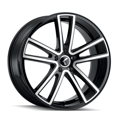 Kraze KR190 Lusso 22x8.5 / 5x115 BP / 38mm Offset / 72.62mm Hub Gloss Black Machined Wheel