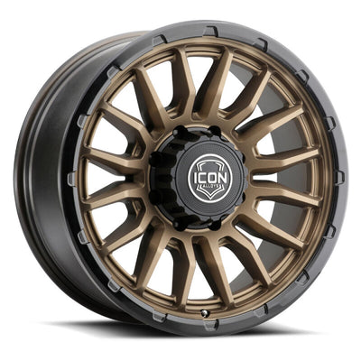 ICON Alloys Cajon 20x9 / 8x180 / 12mm / 5.5in BS Satin Bronze Wheel w/ GB Lip