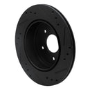 R1 89-96 Nissan 300ZX Rear Left Drilled & Slotted Black Brake Rotor