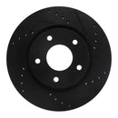 R1 13-19 Nissan SENTRA Front Right Drilled & Slotted Black Brake Rotor
