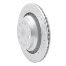 R1 07-17 Lexus LS600h Left Rear Drilled & Slotted Silver Brake Rotor