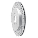 R1 13-19 Ford Explorer Rear Left Drilled & Slotted Geo-Carbon Rotor