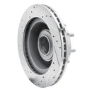 R1 95-07 Ford E-250 Econoline Front Right Drilled & Slotted Silver Brake Rotor