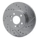 R1 98-02 Ford Crown Victoria Front Right Drilled & Slotted Silver Brake Rotor