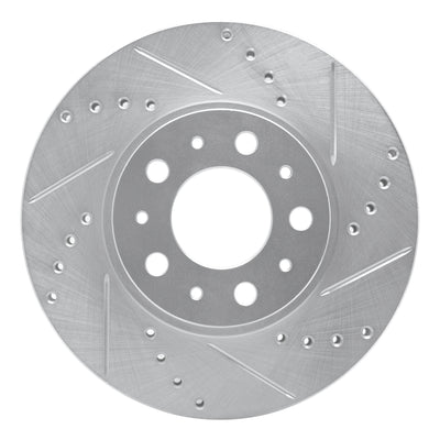 R1 95-04 Volvo 960 Front Right Drilled & Slotted Silver Brake Rotor