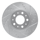 R1 95-04 Volvo 960 Front Right Drilled & Slotted Silver Brake Rotor