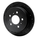 R1 06-10 Buick Allure Rear Left Drilled & Slotted Black Brake Rotor