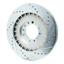 R1 98-04 Mitsubishi Montero Front Left Drilled & Slotted Silver Brake Rotor