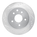 R1 02-06 Infiniti M45 Rear Left Drilled & Slotted Silver Brake Rotor